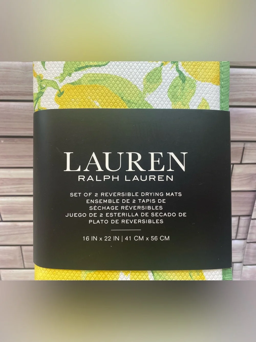 Ralph Lauren❤️ (2)Kitchen Reversible Drying Mats & (2) Towels Lemon Tree NWT